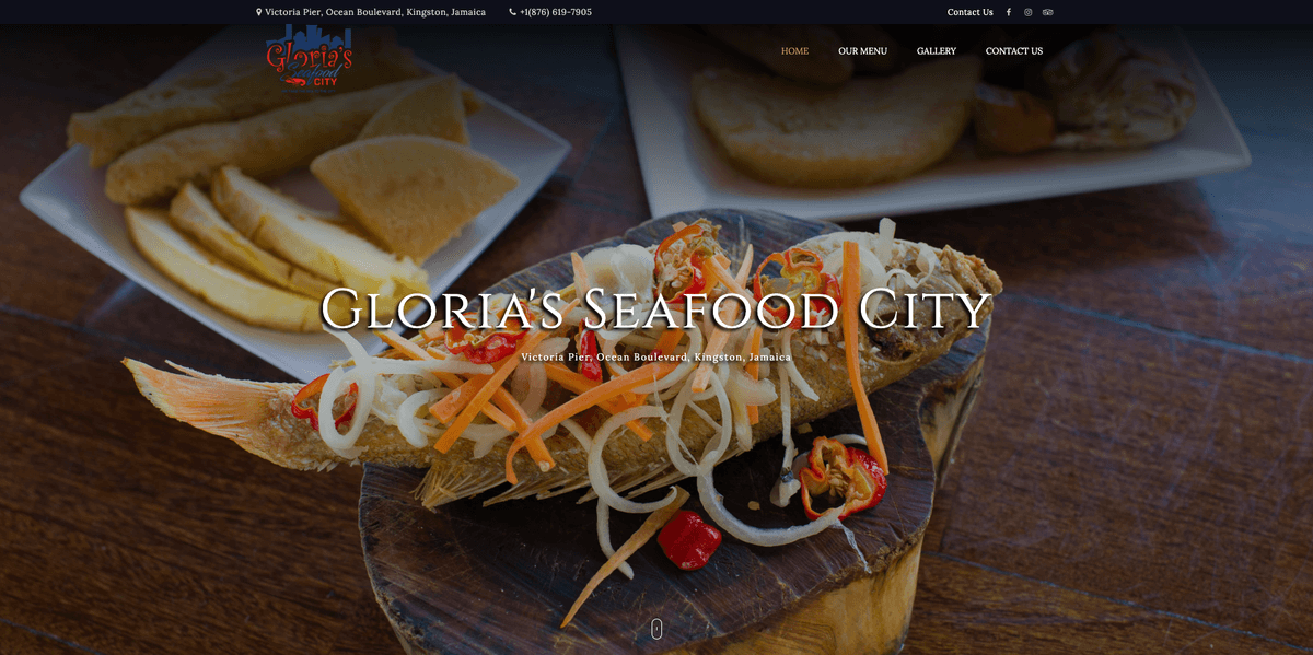 Gloria's Seafood Website