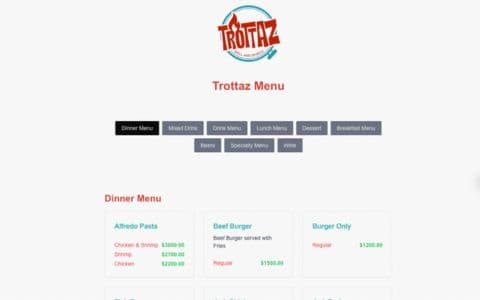 Trottaz Online Menu